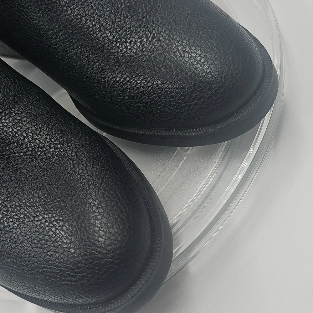 J Simply Vera Vera Wang Ankle Boots Faux Leather Black Zipper Sz 7.5M - Picture 7 of 11